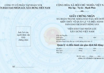 Chứng chỉ quản lý sàn giao dịch bđs